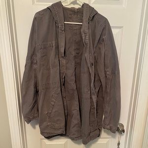 gray oversized utility jacket American eagle